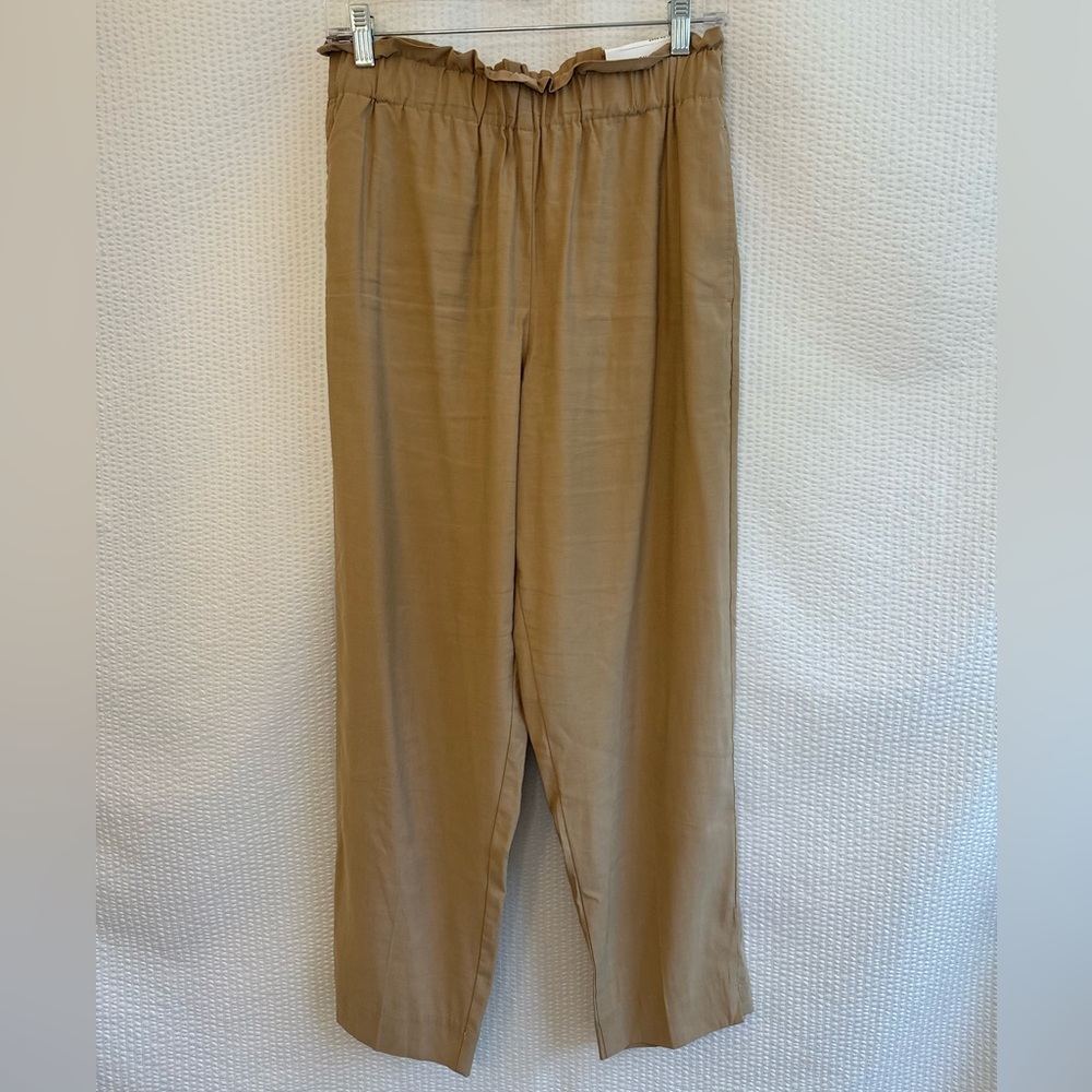 ANN TAYLOR Tan Pull On Pants Size Small NWT High Rise Ankle Career Work Trousers